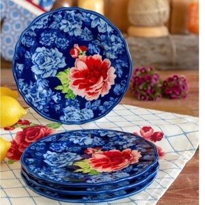 New Pioneer Woman Heritage Floral Salad Plates. SET OF Four